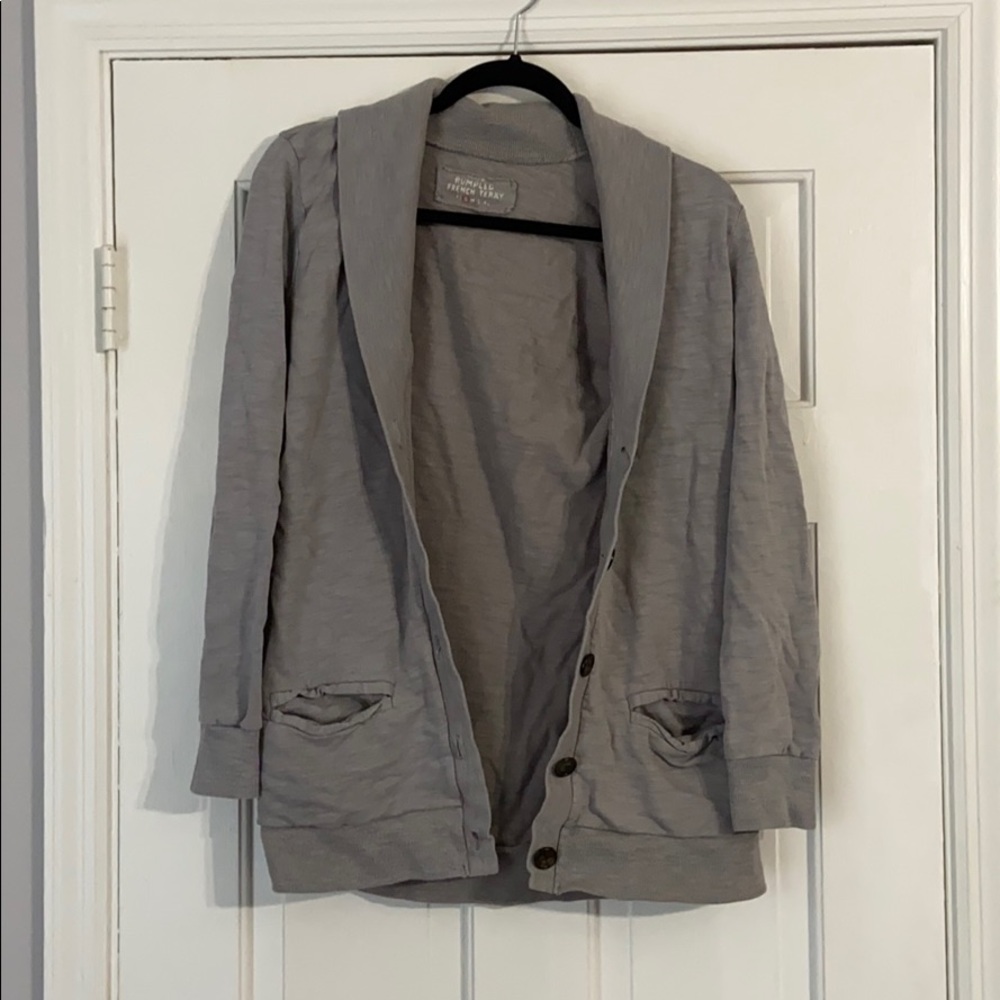 JCrew Rumpled French Terry Cardigan